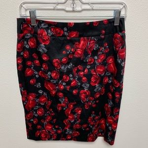 White House Black Market Rose Print Pencil Skirt 2